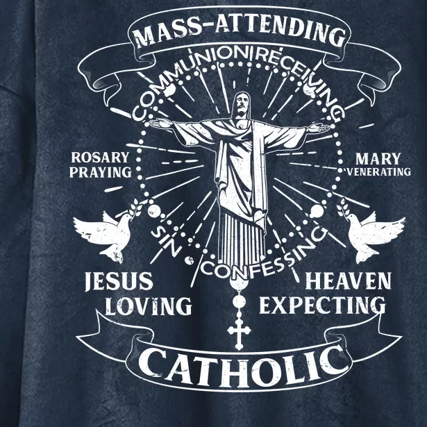 Mass Attending Catholic Hooded Wearable Blanket