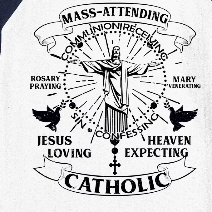 Mass Attending Catholic Baseball Sleeve Shirt