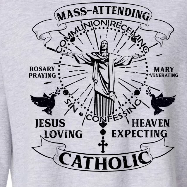 Mass Attending Catholic Cropped Pullover Crew