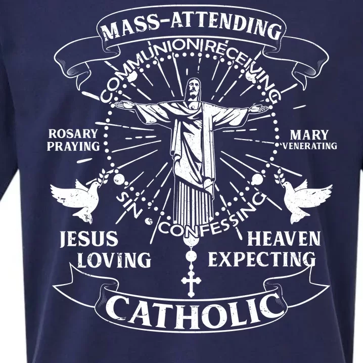 Mass Attending Catholic Sueded Cloud Jersey T-Shirt