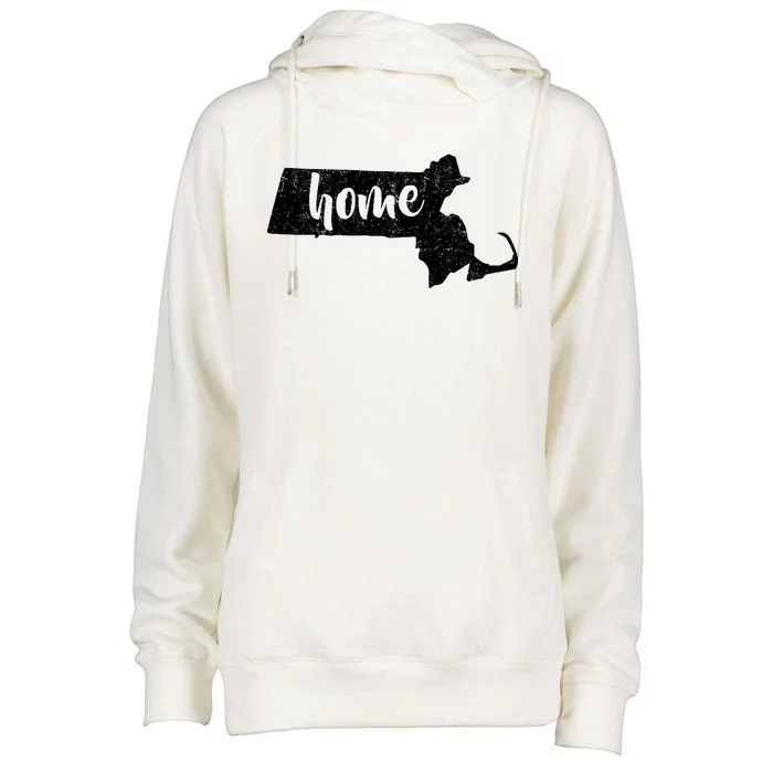 Massachusetts Home State Womens Funnel Neck Pullover Hood