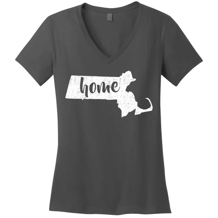 Massachusetts Home State Women's V-Neck T-Shirt