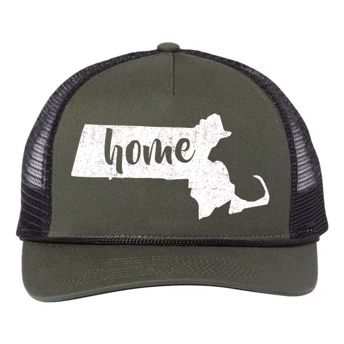 Massachusetts Home State Retro Rope Trucker Hat Cap