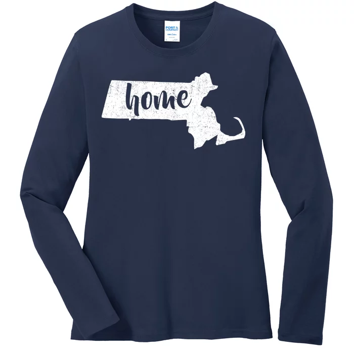 Massachusetts Home State Ladies Long Sleeve Shirt