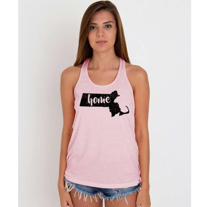 Massachusetts Home State Women's Knotted Racerback Tank