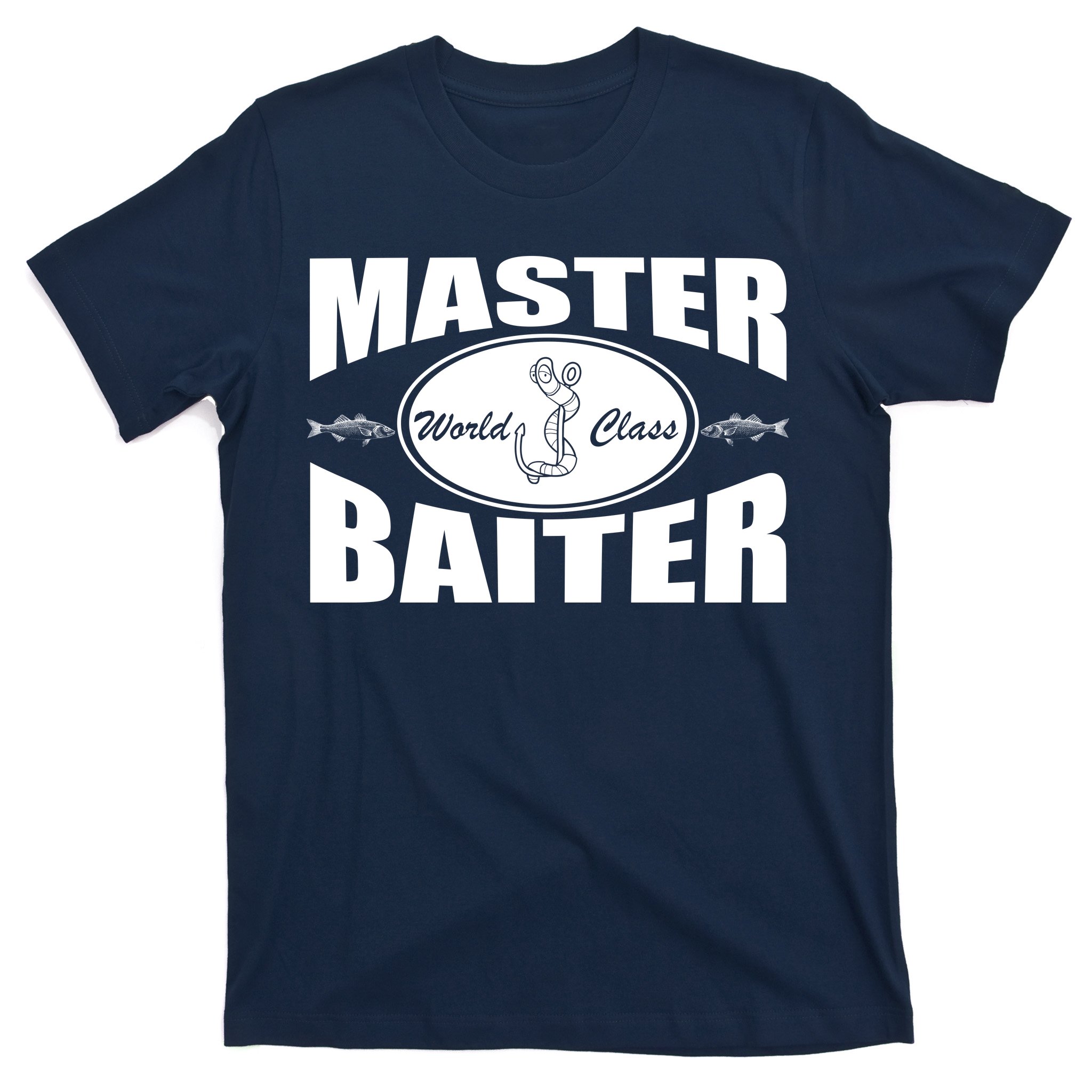 Men's Funny Fishing T-Shirt World's Best Master Baiter Vintage Shirt