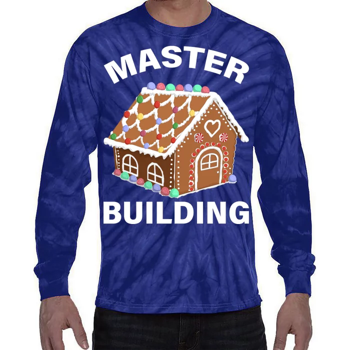 Master Builder Gingerbread House Funny Christmas Tie-Dye Long Sleeve Shirt