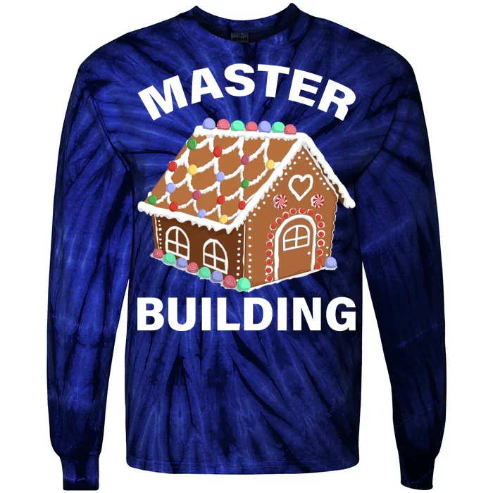 Master Builder Gingerbread House Funny Christmas Tie-Dye Long Sleeve Shirt