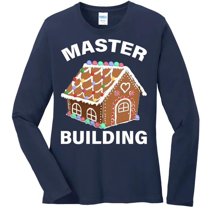 Master Builder Gingerbread House Funny Christmas Ladies Long Sleeve Shirt