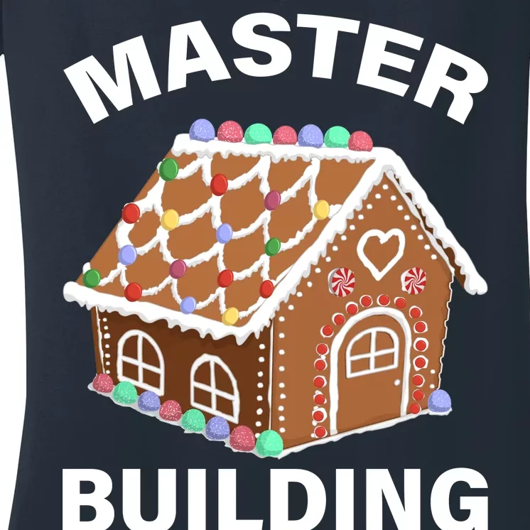 Master Builder Gingerbread House Funny Christmas Women's V-Neck T-Shirt