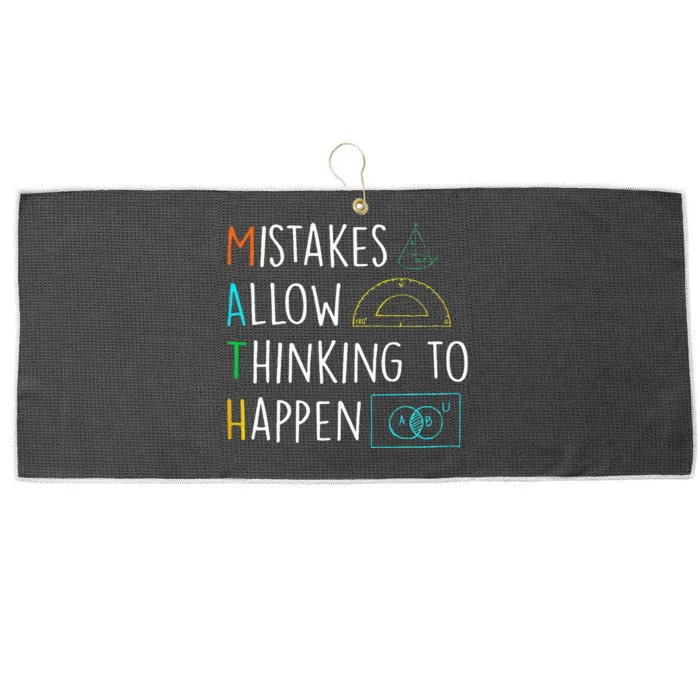 Mistakes Allow Thinking To Happen Funny Math Back To School Large Microfiber Waffle Golf Towel