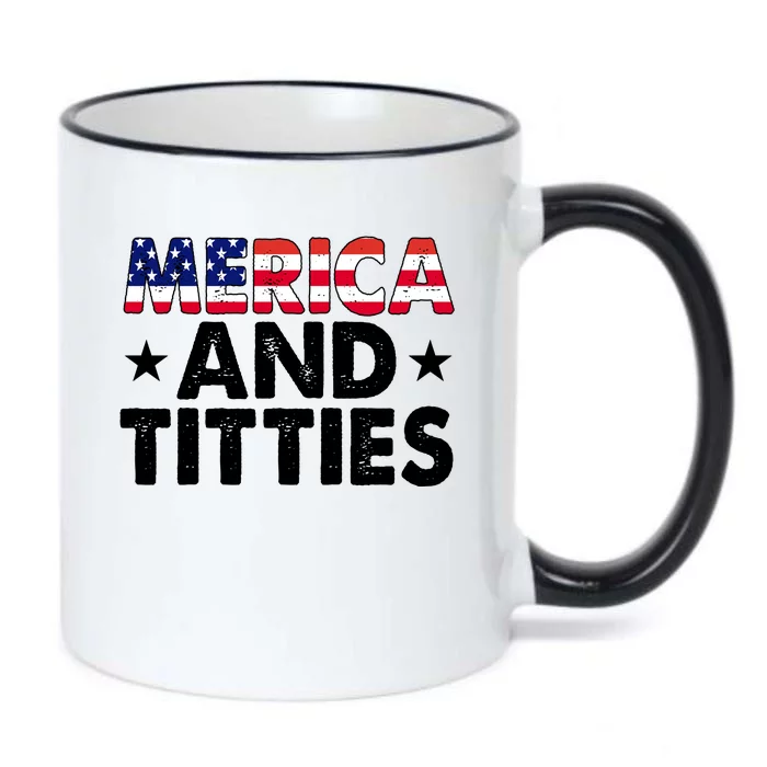 Merica And Titties Funny Patriotic Usa Black Color Changing Mug