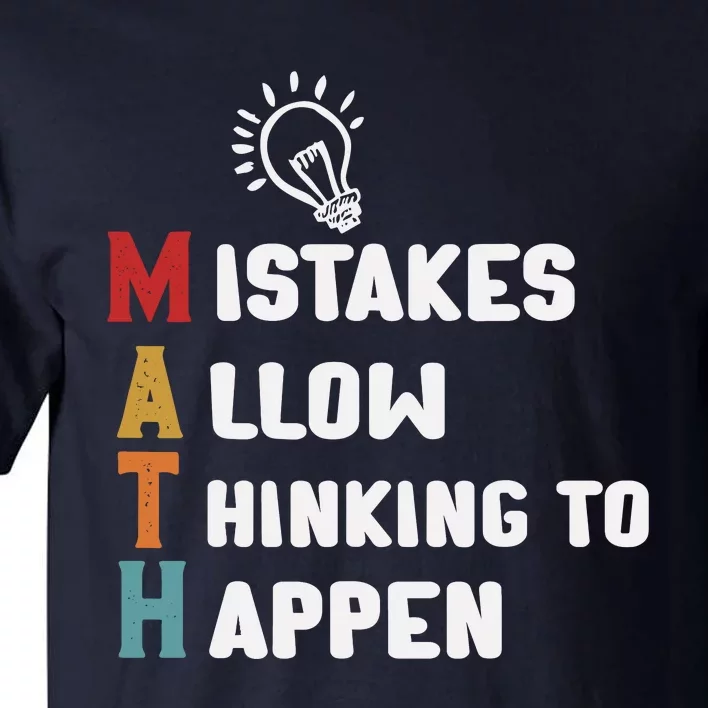 Mistakes Allow Thinking To Happen School Math Teacher Tall T-Shirt