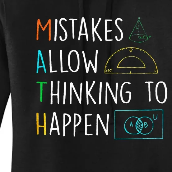 Mistakes Allow Thinking To Happen Funny Math Back To School Women's Pullover Hoodie