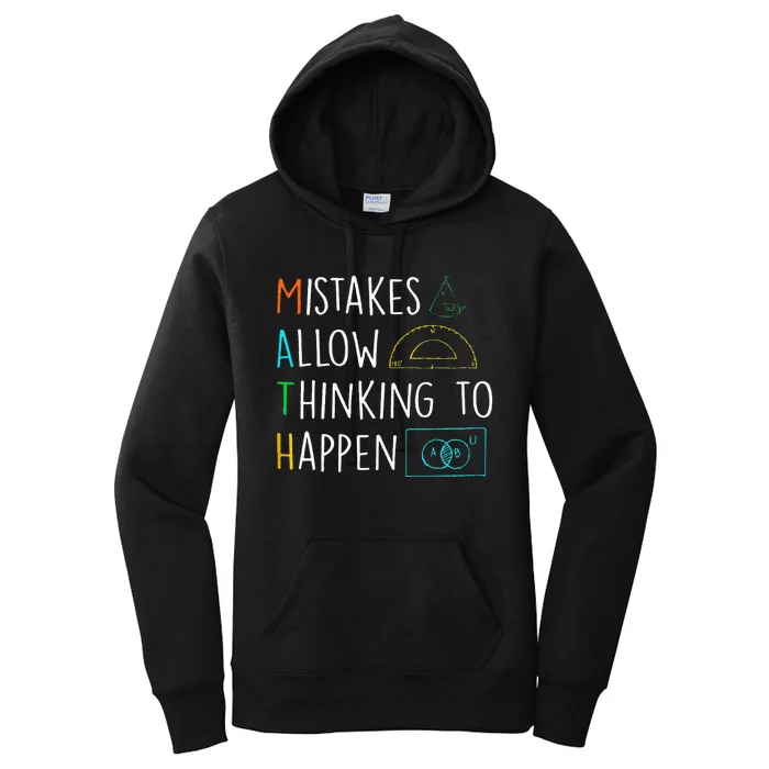 Mistakes Allow Thinking To Happen Funny Math Back To School Women's Pullover Hoodie