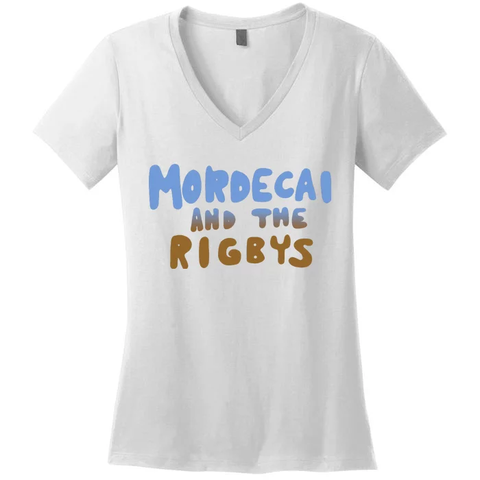 Mordecai And The Rigbys Ringer Women's V-Neck T-Shirt