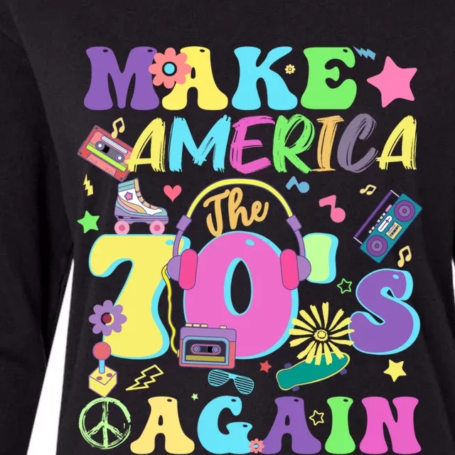 Make America The 70s Again Groovy Retro 70s Seventies Vibe Gift Womens Cotton Relaxed Long Sleeve T-Shirt