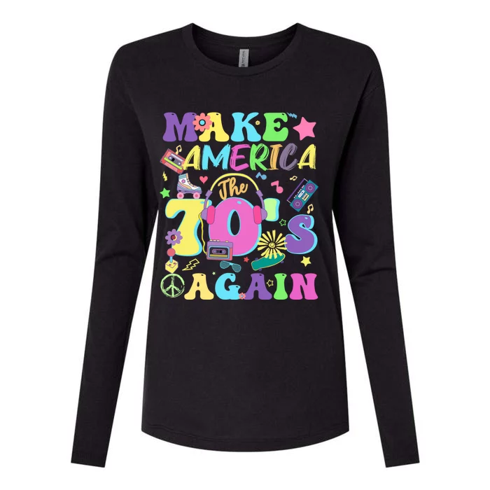 Make America The 70s Again Groovy Retro 70s Seventies Vibe Gift Womens Cotton Relaxed Long Sleeve T-Shirt