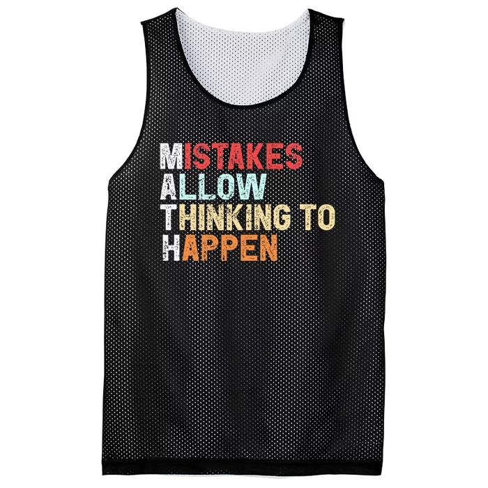 Mistakes Allow Thinking To Happen Math Teacher Math Mesh Reversible Basketball Jersey Tank