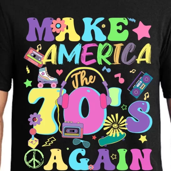 Make America The 70s Again Groovy Retro 70s Seventies Vibe Gift Pajama Set