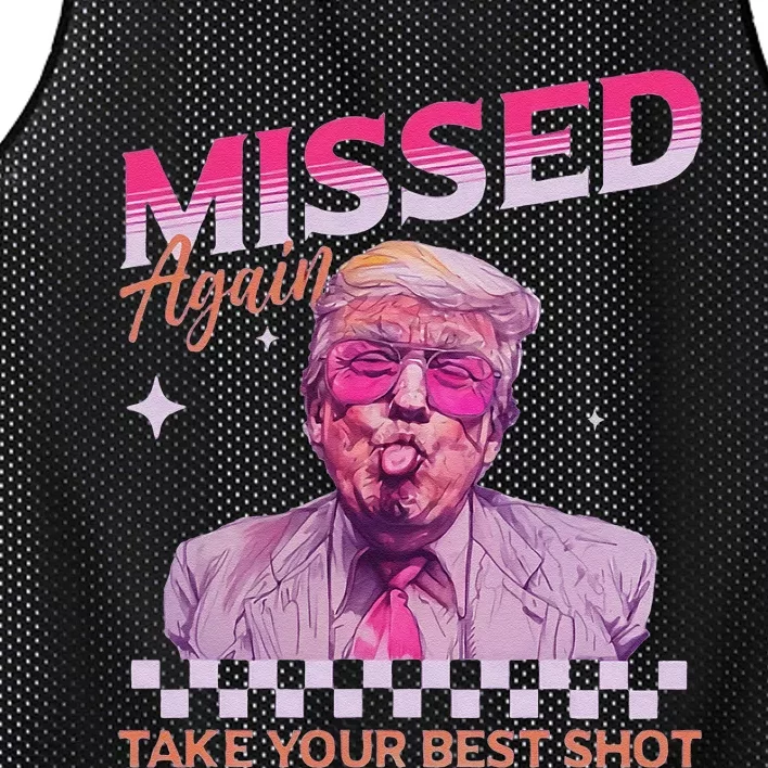 Missed Again Take Your Best Shot Trump Election Mesh Reversible Basketball Jersey Tank