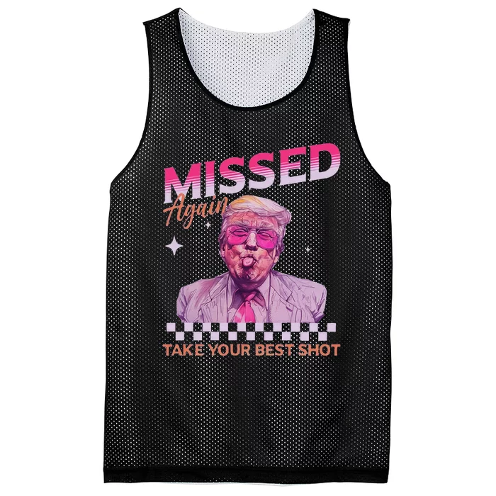 Missed Again Take Your Best Shot Trump Election Mesh Reversible Basketball Jersey Tank