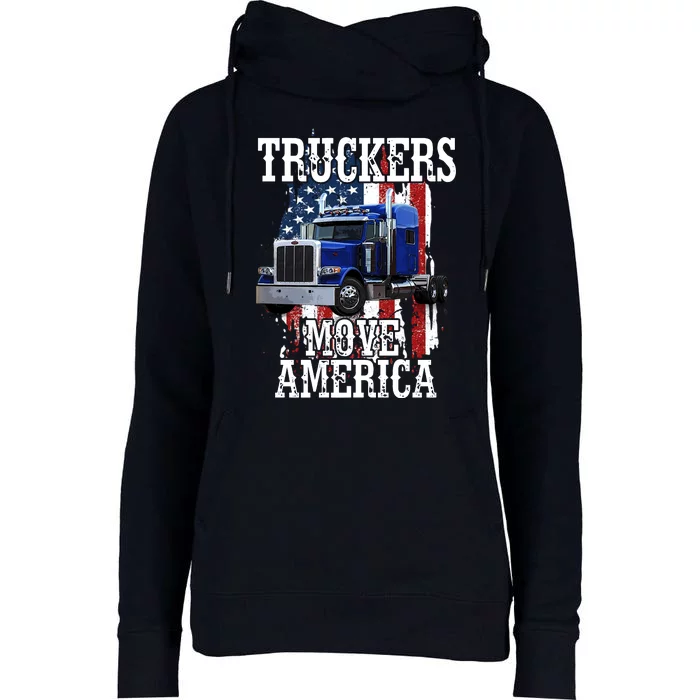 Move America Truckers USA Womens Funnel Neck Pullover Hood