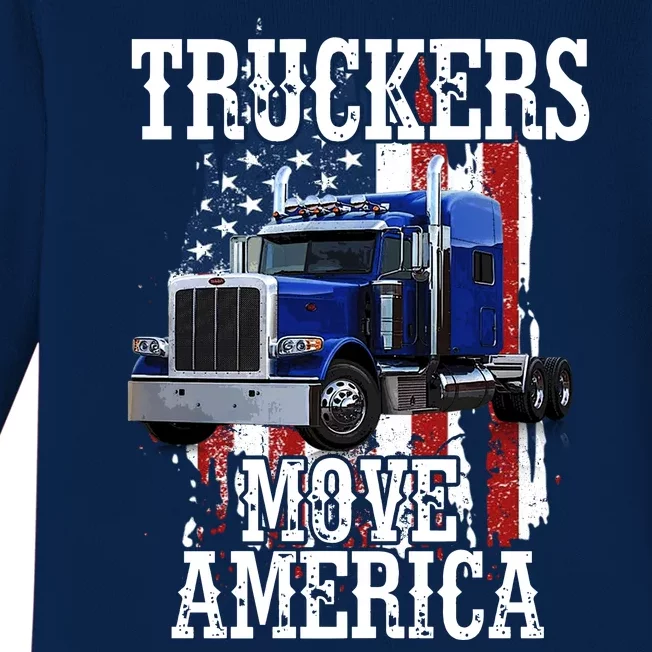 Move America Truckers USA Baby Long Sleeve Bodysuit