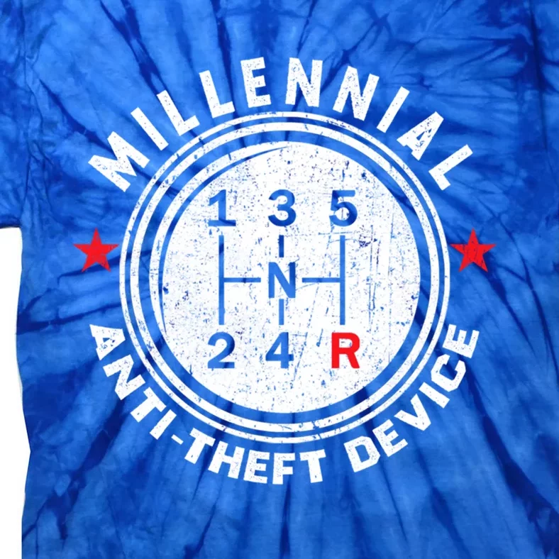 Millennial Anti Theft Device Car Lover Auto Mechanic Gift Tie-Dye T-Shirt