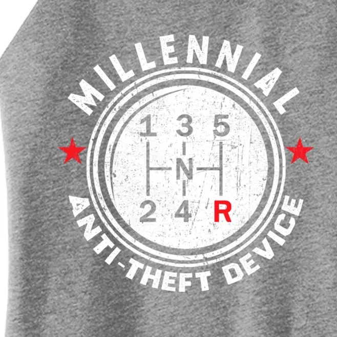 Millennial Anti Theft Device Car Lover Auto Mechanic Gift Women’s Perfect Tri Rocker Tank