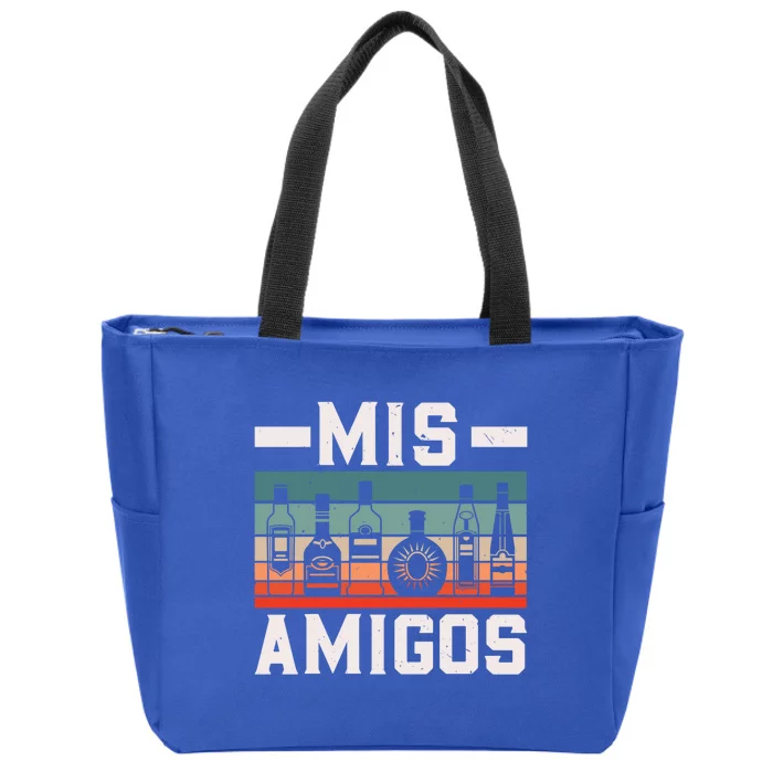 Mis Amigos Tequila Mexican Fiesta Party Cinco De Mayo Funny Gift Zip Tote Bag