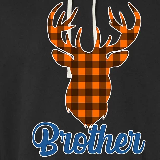 Matching Holiday Family Plaid Reindeer Brother Garment-Dyed Fleece Hoodie