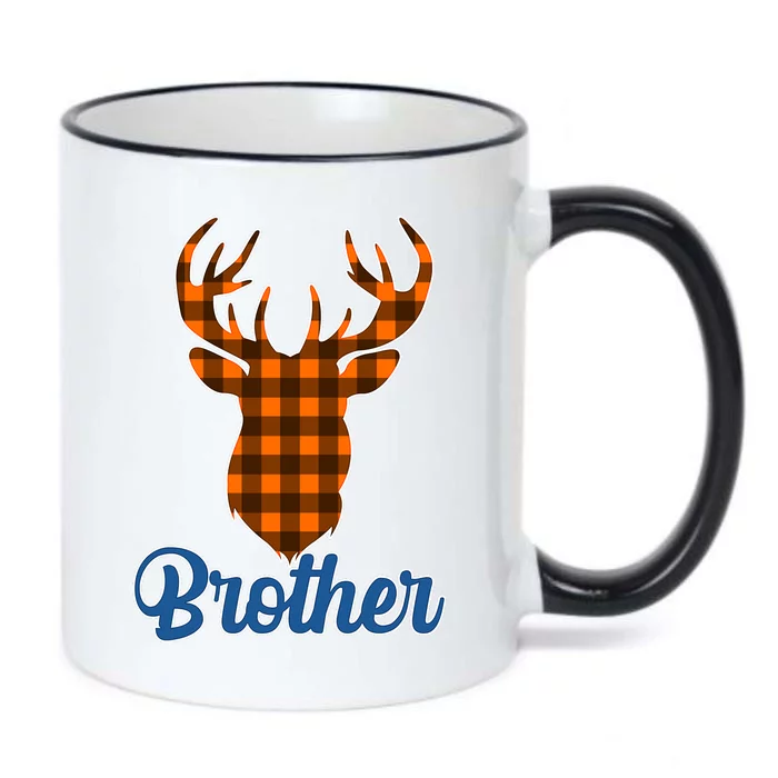 Matching Holiday Family Plaid Reindeer Brother Black Color Changing Mug