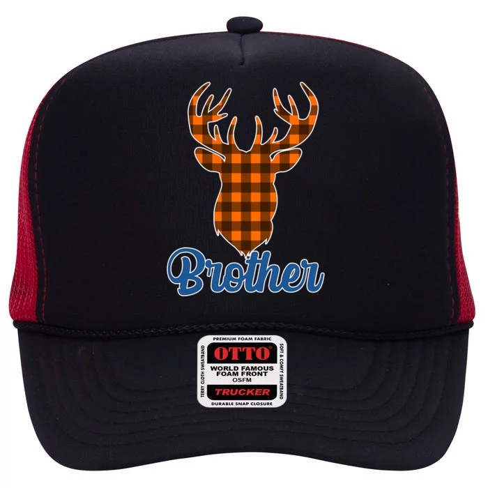 Matching Holiday Family Plaid Reindeer Brother High Crown Mesh Trucker Hat