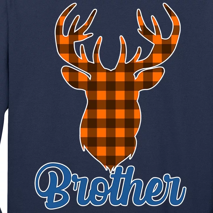 Matching Holiday Family Plaid Reindeer Brother Long Sleeve Shirt