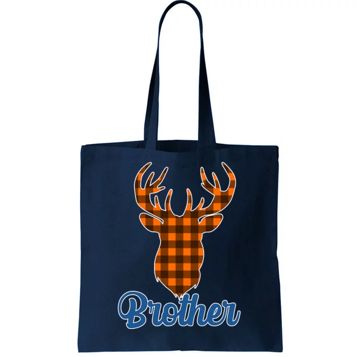 Matching Holiday Family Plaid Reindeer Brother Tote Bag