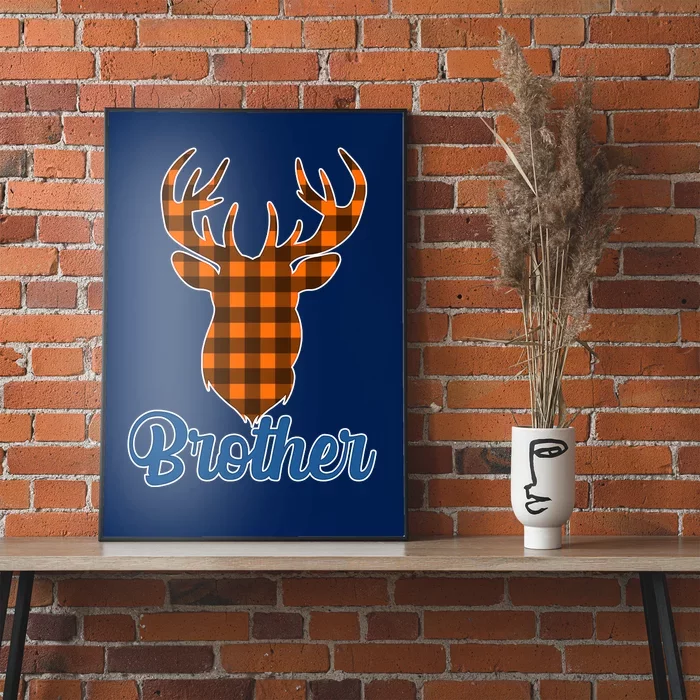 Matching Holiday Family Plaid Reindeer Brother Poster