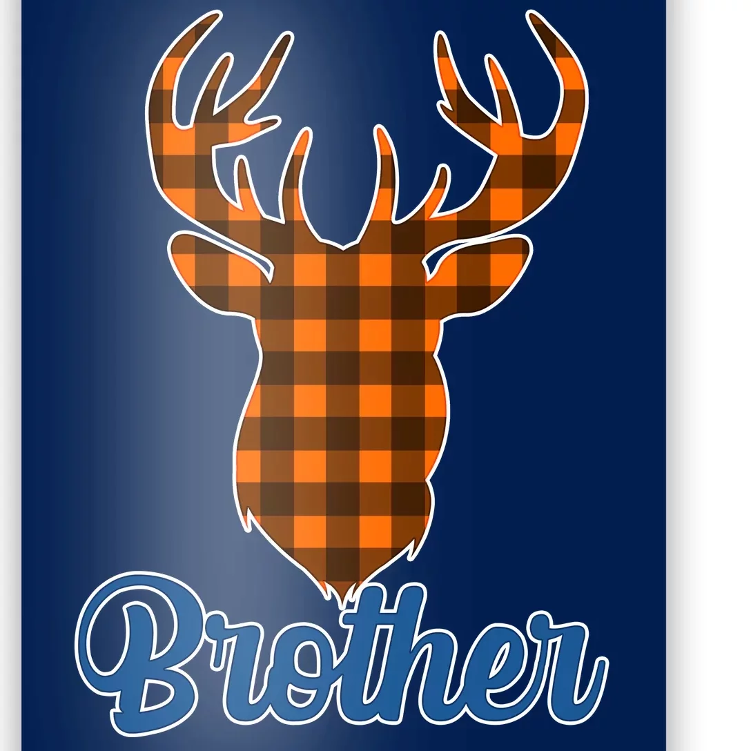 Matching Holiday Family Plaid Reindeer Brother Poster