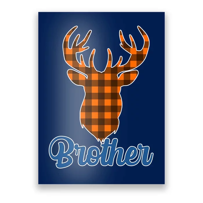 Matching Holiday Family Plaid Reindeer Brother Poster