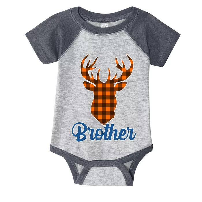 Matching Holiday Family Plaid Reindeer Brother Infant Baby Jersey Bodysuit