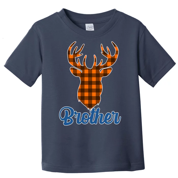 Matching Holiday Family Plaid Reindeer Brother Toddler T-Shirt