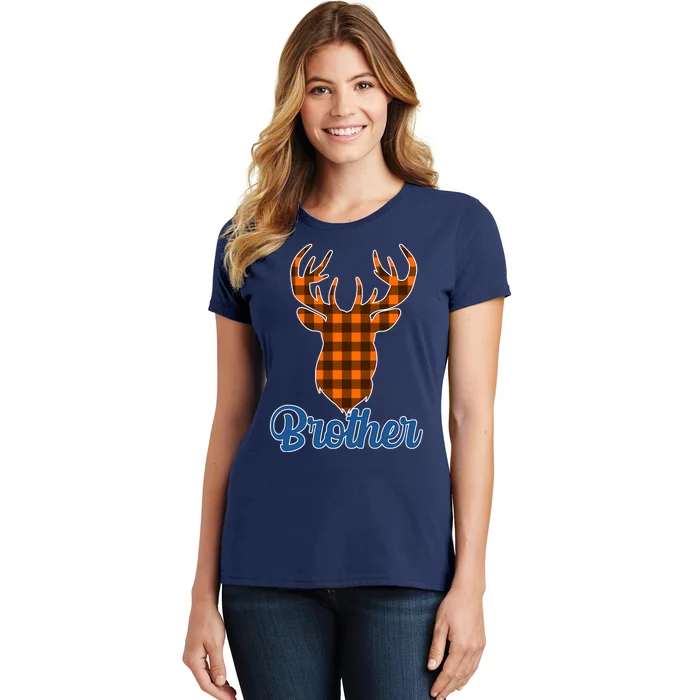 Matching Holiday Family Plaid Reindeer Brother Women's T-Shirt