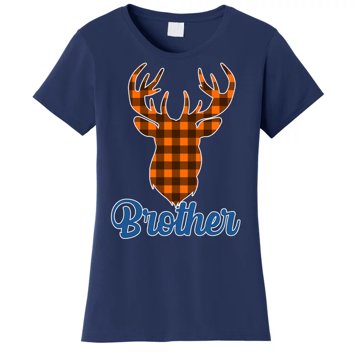 Matching Holiday Family Plaid Reindeer Brother Women's T-Shirt