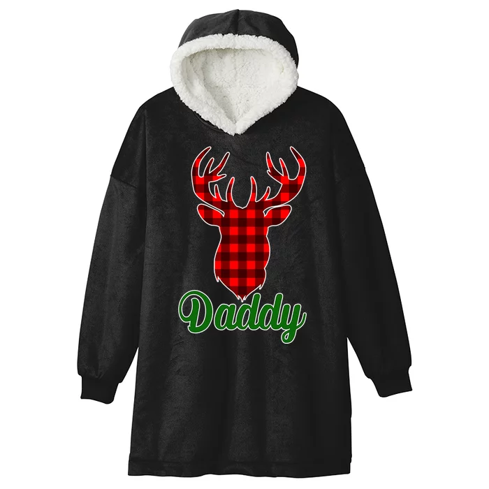 Matching Holiday Family Plaid Reindeer Daddy Hooded Wearable Blanket