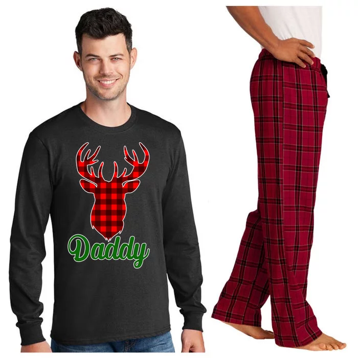 Matching Holiday Family Plaid Reindeer Daddy Long Sleeve Pajama Set