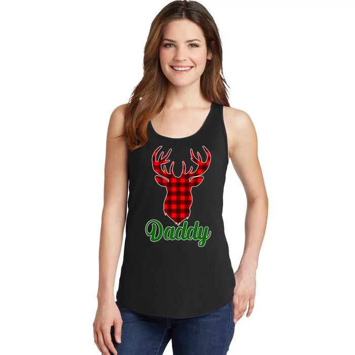 Matching Holiday Family Plaid Reindeer Daddy Ladies Essential Tank