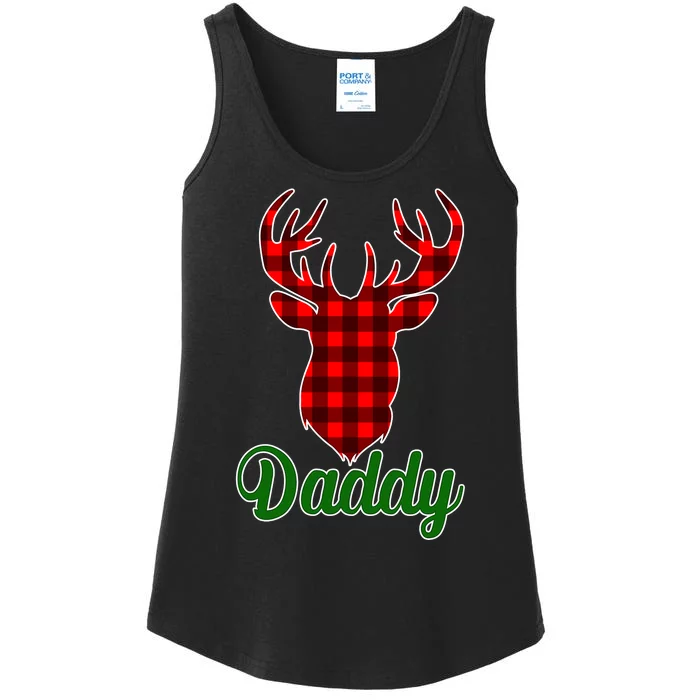 Matching Holiday Family Plaid Reindeer Daddy Ladies Essential Tank