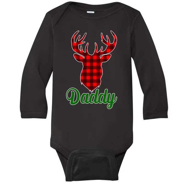 Matching Holiday Family Plaid Reindeer Daddy Baby Long Sleeve Bodysuit