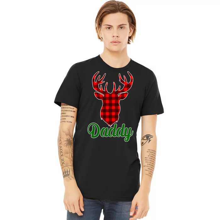 Matching Holiday Family Plaid Reindeer Daddy Premium T-Shirt