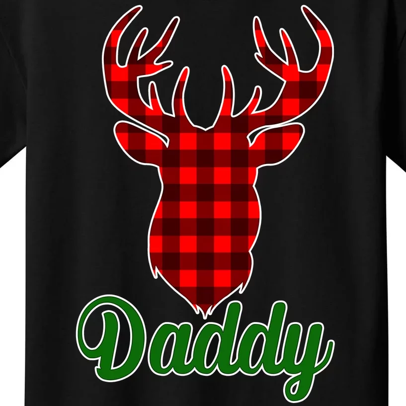 Matching Holiday Family Plaid Reindeer Daddy Kids T-Shirt